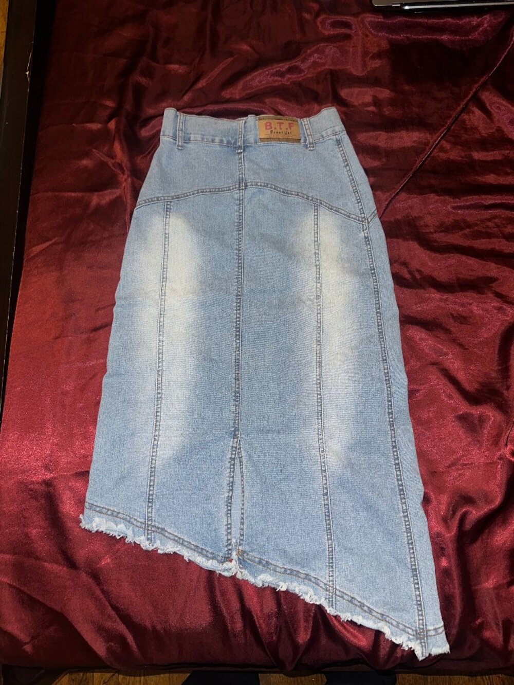 Vintage Light Blue Denim Midi Skirt - Picture 2 of 2